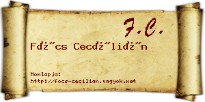 Föcs Cecílián névjegykártya